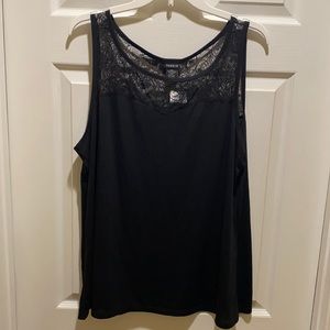 NWT Torrid Size 0 Black Sweetheart Lace Tank